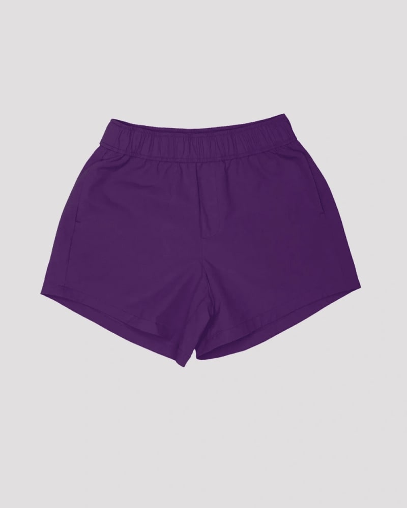 Front of a size XL surf's up shorts (5") in Eggplant by alder apparel. | dia_product_style_image_id:300699